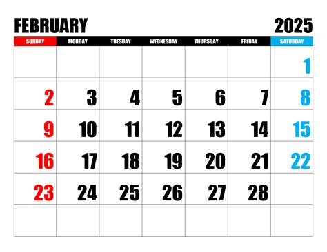 Calendar for February 2025 – free-calendar.su