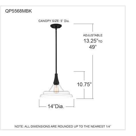 Quoizel Grayton Matte Black Transitional Clear Glass Dome Hanging ...