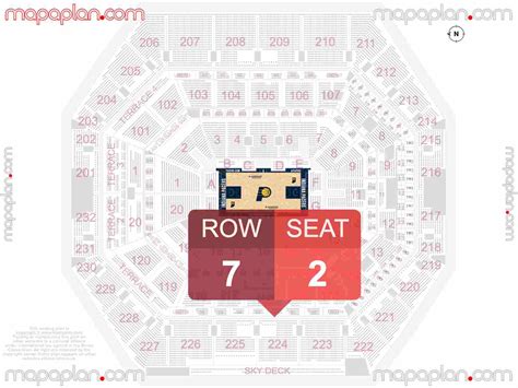 Gainbridge Fieldhouse seat & row numbers detailed seating chart, Indianapolis - MapaPlan.com