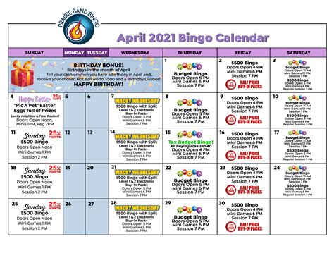 Foxwoods Bingo June 2024 Calendar | Printable Calendar 2025