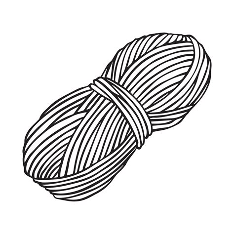 vector drawing in doodle style. ball of wool. knitting, crochet, hobby ...