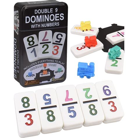 Buy Mexican Train Dominoes Set with Numbers – Double Nine Dominoes Set ...
