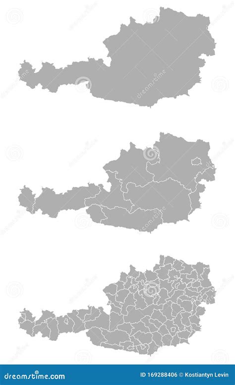Vector Map of Austria Administrative Regions and Areas Stock Illustration - Illustration of ...