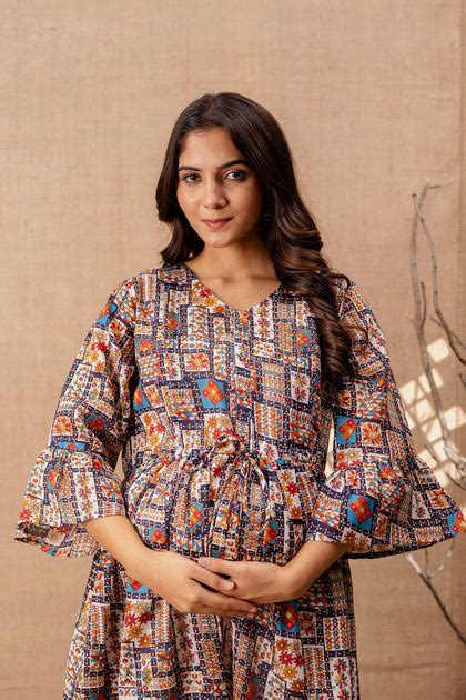 Women Multi Printed Flared Maternity Dress – Nayo Clothing