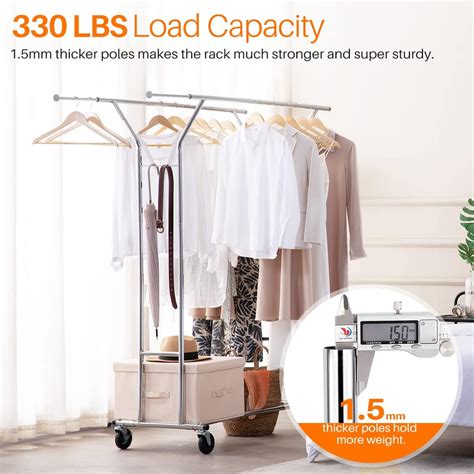 Buy HOKEEPER 330 Lbs Heavy Duty Garment Rack for Hanging Clothes ...