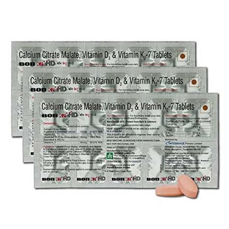 Buy BON K2 HD WITH ADVANCED CALCIUM30 TABLET|VITAMIN D3 & VITAMIN K2-7 ...