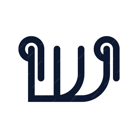 Premium Vector | A blue letter w is shown on a white background.