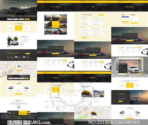 汽车租赁销售平台网站设计分层模板_大图网图片素材