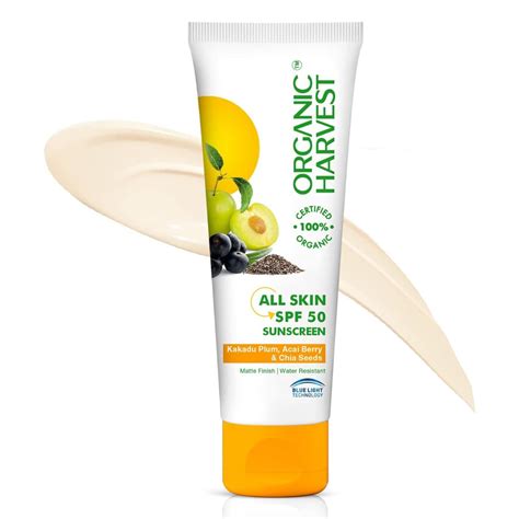 Organic Harvest SPF 50 Sunscreen Cream for All Skin, 100 gm ஹிந்தியில் ...