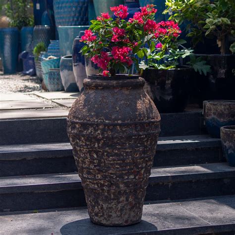 Buy Planters | Antique Brown Ceramic Pot (Large) | Shop At Beruru