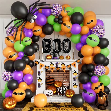 Amazon.com: Halloween Balloons Garland Arch Kit DIY Halloween Party ...