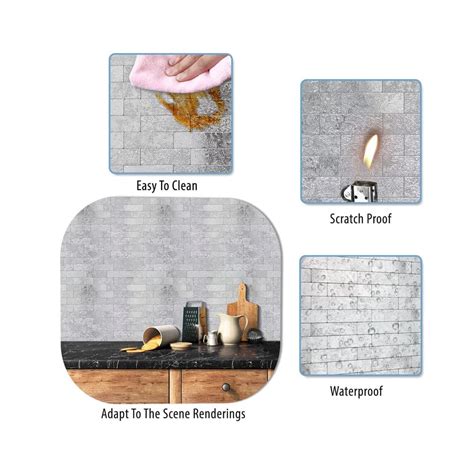 Buy HomeyMosaic Backsplash Peel and Stick Tile Gold Stamping Distressed ...