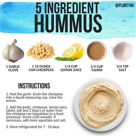 Hummus | Vegan recipes healthy, Vegan condiments, Food processor recipes