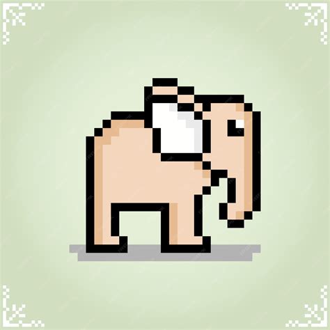 Olifant in 8 bit pixel art Leuke dieren voor game assets in vector ...