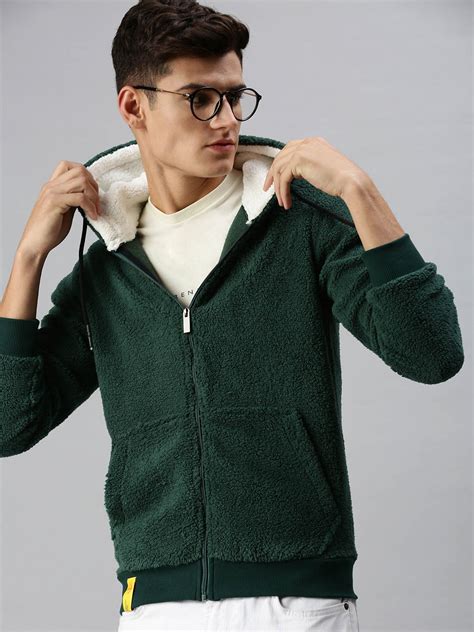 Buy SHOWOFF Men Green Hooded Sweatshirt - Sweatshirts for Men 19016022 ...