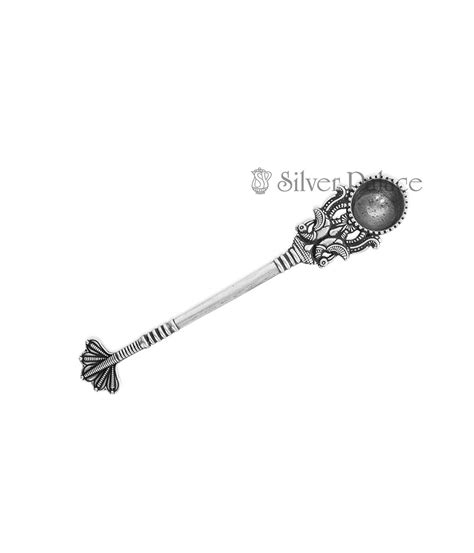92.5 Silver Pooja Panjaptram Five Head Nagas Spoon - Silver Palace