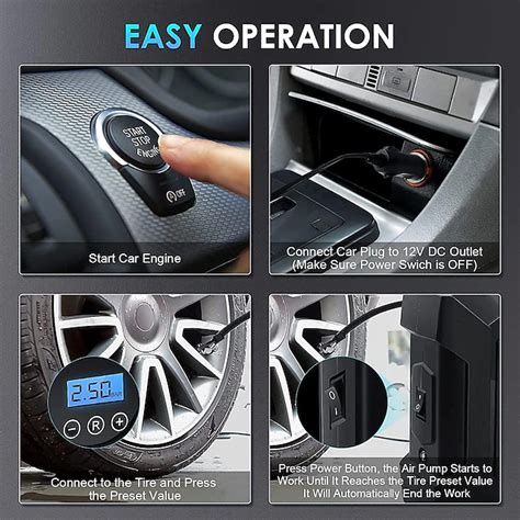 Tire Inflator Portable Air Compressor, 12v Dc Air Pump for Car Tires ...