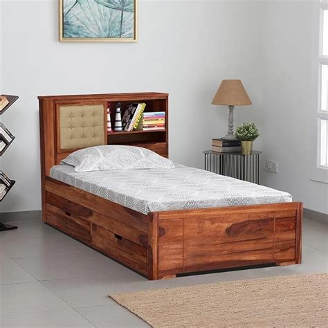 Gourav Wood Mart Solid Sheesham Wood Single Bed Cot with Storage ...