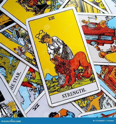 The Strength Tarot Card Brave Strong Self Confidence Stock Image ...