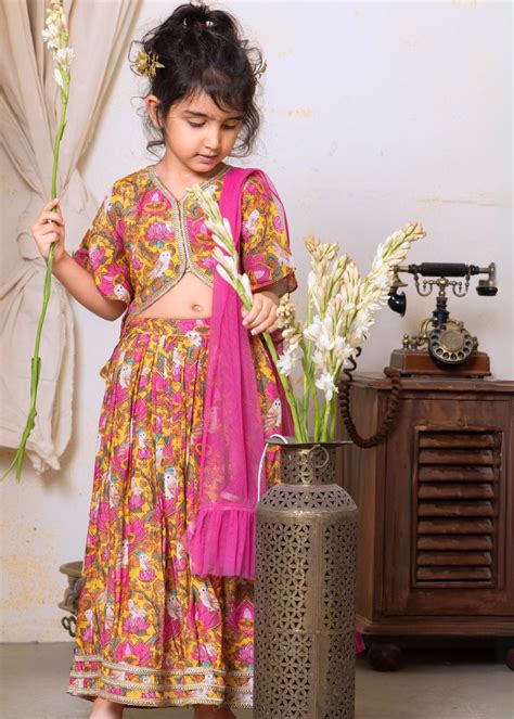 Tura Turi | Viscose Silk Lehenga Set | Kamala, Lotus & Owl Print