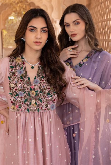 Pink Orchid Frockstyle Kurta Set – Misri by Meghna – Misri By Meghna Nayyar