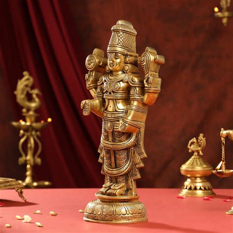 Brass Superfine Tirupati Balaji/Venkateshwar Idol Wall Hanging (17 Inc ...