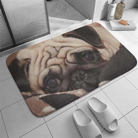 Bath Rug Bathroom Mat Non-Slip Water Absorbent Coral Velvet Shower Rug ...