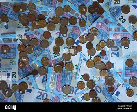 Euro banknotes and coins (EUR), currency of European Union Stock Photo - Alamy