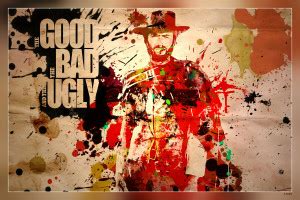 The Good The Bad And The Ugly Clint Eastwood Paint Splatter Matte ...