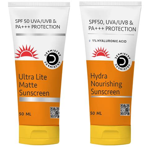 Dermistry Dry & All Skin Types SPF 50 UVA UVB PA+++ Blue Light ...