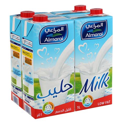 Al Marai Long Life Milk Low Fat with Vitamin 1 L × 4 Pack | Sharjah Co ...