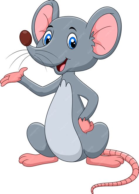 Premium Vector | Cute mouse cartoon presenting