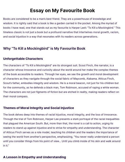 Image result for Essay Over a Book Example