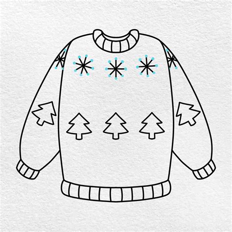 Christmas Sweater Drawing - HelloArtsy