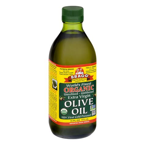 Bragg Organic Extra Virgin First Cold Pressed Olive Oil, 16 Fl Oz ...