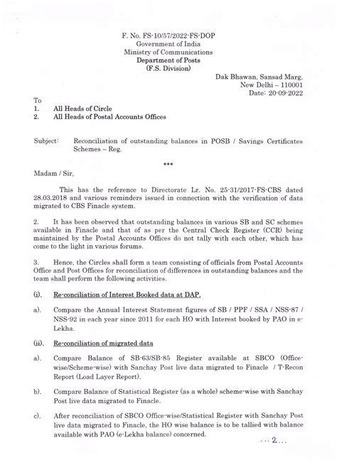 Reconciliation of outstanding balance in POSB / Savings Certificates ...