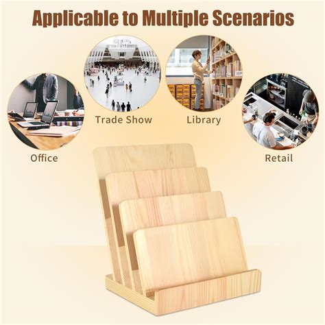 DLUGOPIS 4 Tier Wood Brochure Holder 8.5 x India | Ubuy