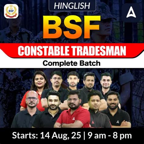 BSF Constable Tradesman 2025 Complete batch | Hinglish | Online Live C ...