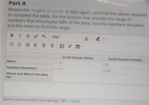 Solved: Review the heights of adults 6 data again, and find the values ...