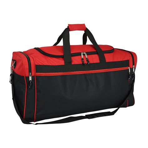 DALIX 25" Extra Large Vacation Travel Duffle Bag in Red and Black ...