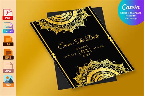 Luxury Elegant Gold Pattern Wedding Card Graphic by DesignConcept · Creative Fabrica