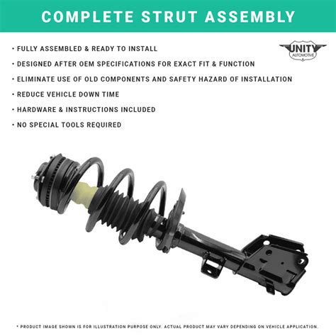 Unity Automotive Front Complete Strut Assembly Kit Fits 2007-2011 Dodge ...