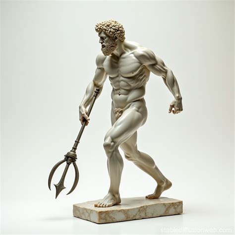 Poseidon Ancient Greek Statue in Dynamic Pose | Stable Diffusion Online