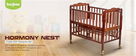 BAYBEE 4 in 1 Convertible Baby Bedside Crib Cradle with 360 Wheels ...