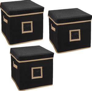 PrettyKrafts Collapsible Fabric Storage Cubes Organizer with Lid ...