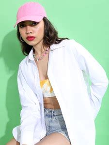 Tokyo Talkies Women Solid Casual White Shirt - Buy Tokyo Talkies Women ...