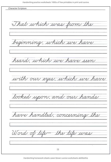 Free Printable Cursive Writing Sentences Worksheets 102