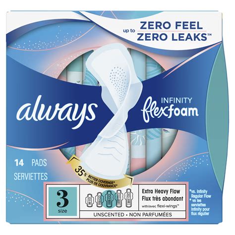 Always Infinity FlexFoam Pads, Size 3, Extra Heavy Absorb, Unscented ...