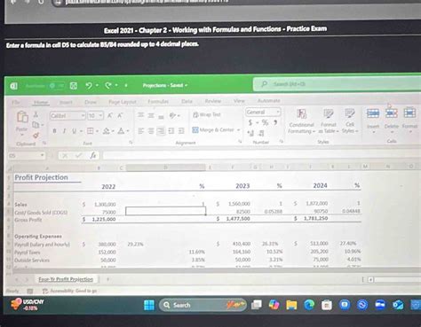 Solved: Excel 2021 - Chapter 2 - Working with Formulas and Functions ...