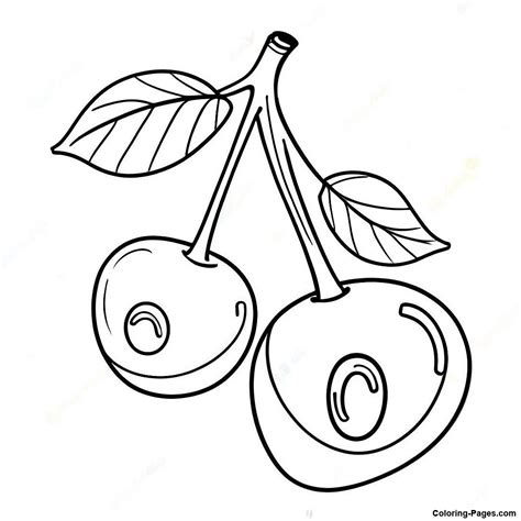 Cherries Coloring Page | Coloring-Pages.com